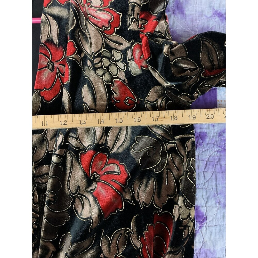 Willow Ridge Women's Small Red And Black Floral Poly Spandex Blend Blazer Jacket - Picture 6 of 8